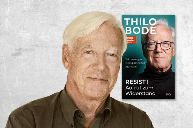 Das Bild ist eine Collage, die den Autor und das Buchcover zeigt