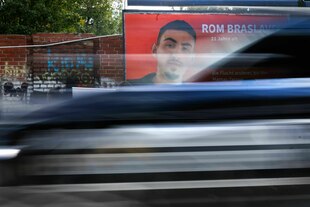 Plakataktion zum Jahrestag des Hamas-Überfalls auf Israel