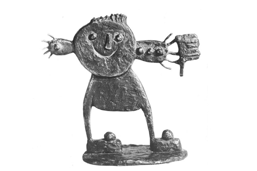 Eine Figur von Günter Anlauf aus einfachen, wie von Kindern gemachten Formen