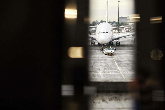 Flugzeug am Flughafen von Johannesburg