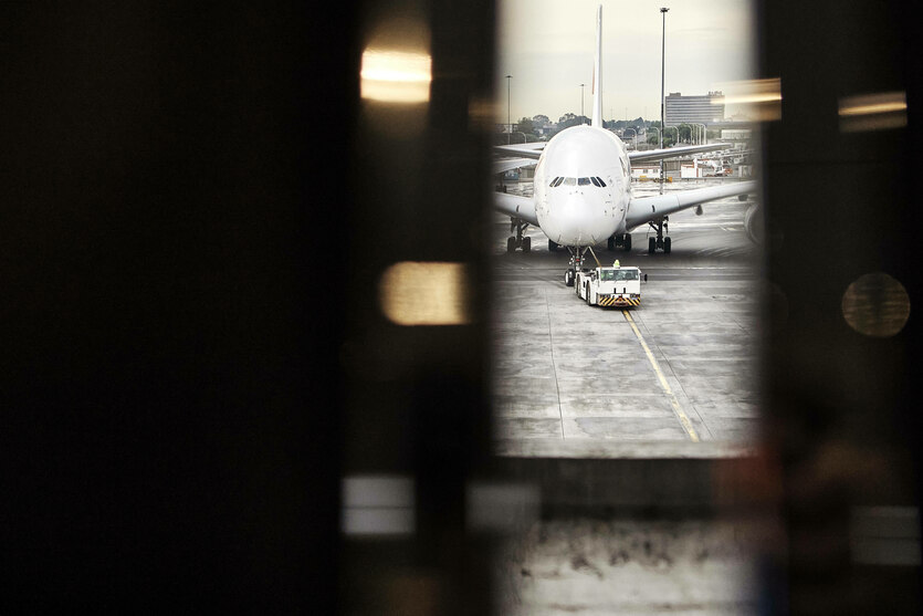 Flugzeug am Flughafen von Johannesburg
