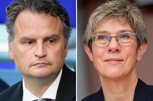 Das Porträt eines Mannes und einer Frau nebeneinander