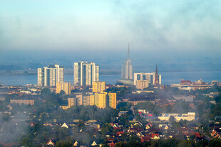 Skyline von Bremerhaven vor der Nordsee