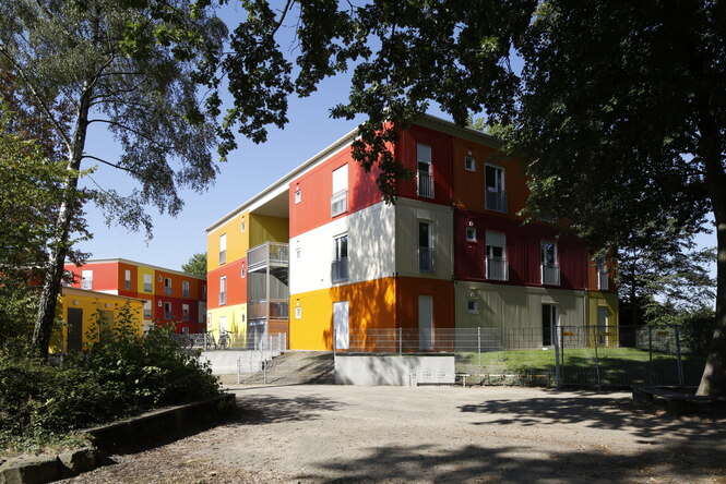 Blick auf ein Containerdorf von FK-Architekten in Bremen
