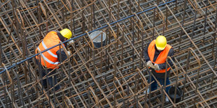 Arbeiter auf einer Baustelle