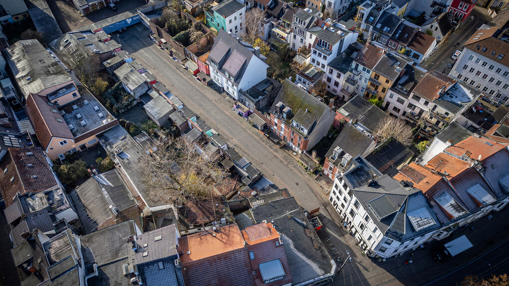 Drohnenaufnahme der Helenenstraße in Bremen