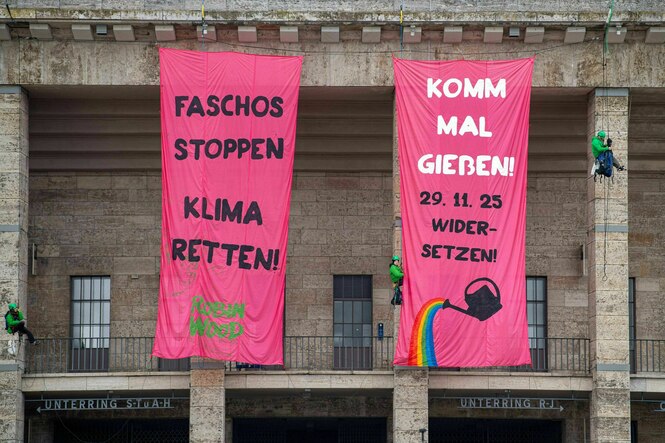 Klimaaktivisten am Olympiastadion