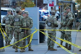 Nationalgardisten an einem abgesperrten Tatort.