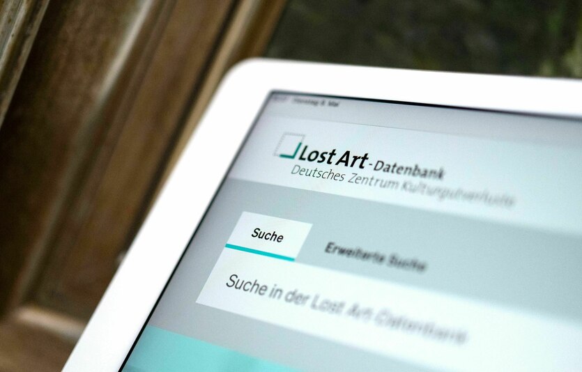 Internet-Auftritt der Lost Art-Datenbank, in der internationale Such- und Fundmeldungen von NS-Raubkunst veröffentlicht werden