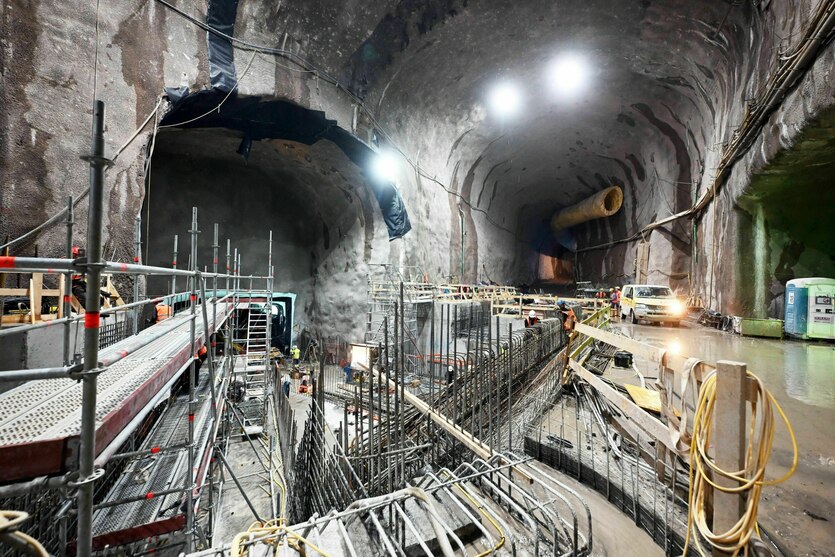 Eine Baustelle untertage