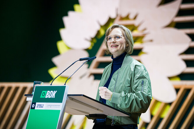 Franziska Brantner (Bündnis 90/Die Grünen), Bundesvorsitzende, spricht beim Bundesparteitag von Bündnis 90/Die Grünen.