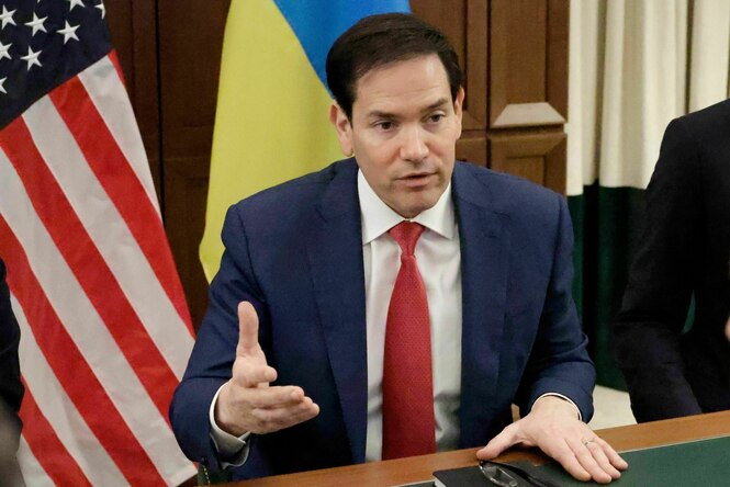 US-Außenminister Marco Rubio spricht bei einem Pressetermin