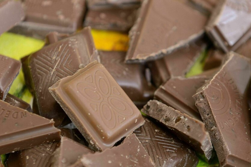 Zerbrochene Schokolade