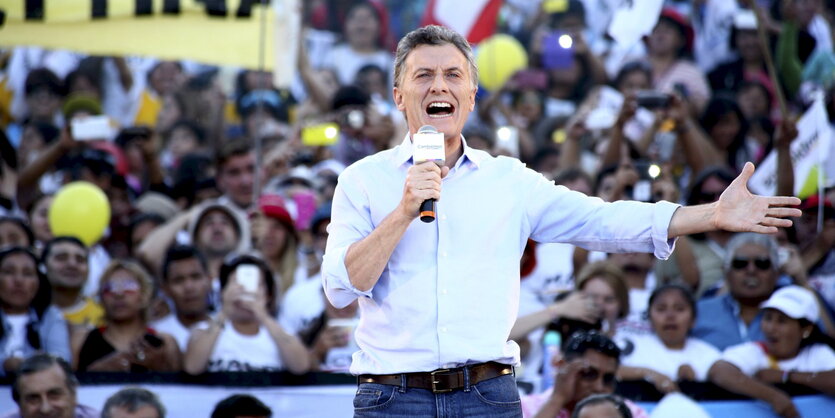 Mauricio Macri bei einer Wahlkampfrede