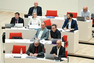 Das Bild zeigt die BSW-Fraktion im brandenburgischen Landtag