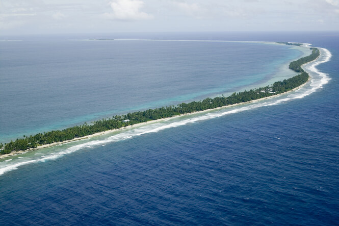 Die Insel Tuvalu aus Vogelperspektive