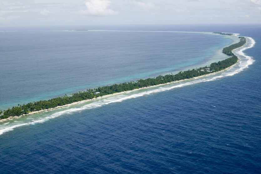 Die Insel Tuvalu aus Vogelperspektive