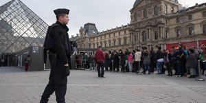 Wachschutz am Louvre