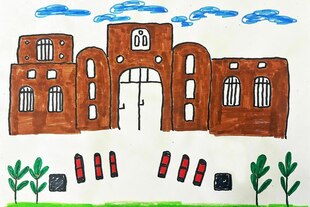 Gemaltes Bild eines Gefängnisses