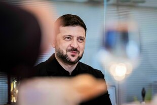 Das Porträt von Wolodymyr Selenskyj, Präsident der Ukraine.