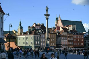 Stadtansicht von der wiederaufgebauten Altstadt in Warschau