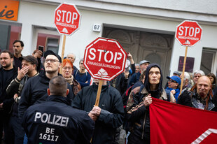 Demonstration gegen Zwangsräumung.