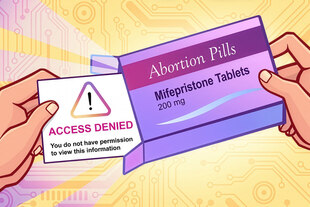 Illustration einer Tablettenschachtel mit einem Hinweis auf Zensur