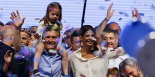 Mauricio Macri mit Frau und Tochter