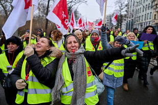 Protest zur Streik an die Vivantes-Tochterunternehmen