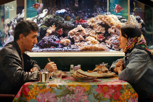 Anwar Hashimi und Shahrbanoo Sadat sitzen sich am Tisch gegenüber.