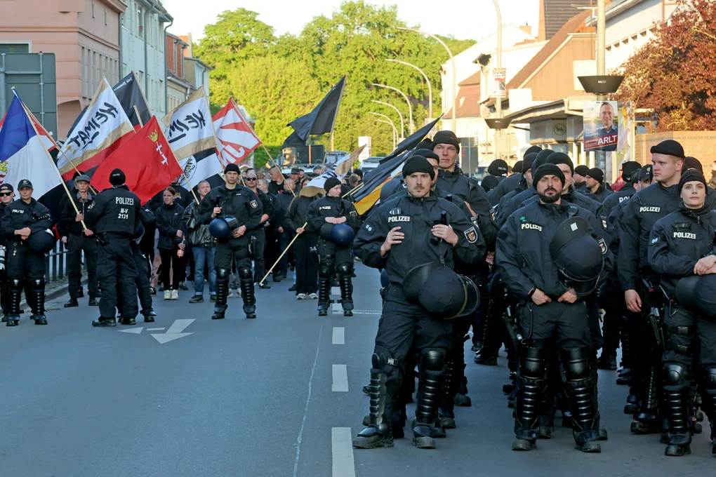 Aufmarsch der rechtsextremen Partei Die Heimat in Demmin