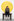 Portrait von Zufit Simon auf einem Tisch sitzend, im Hintergrund ein gelber Kreis