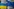 Die Nationalflagge der Ukraine und die Flagge der EU wehen im Wind