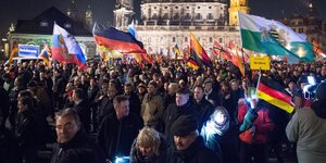 Demonstranten in Dresden