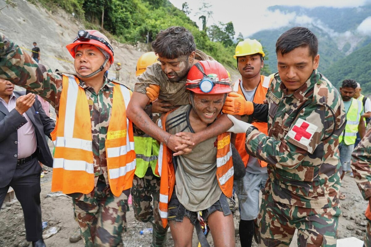 Two people were rescued nine days after the Nepal flood
