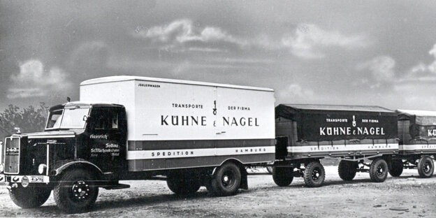 Historisches Foto von Kühne und Nagel LkWs