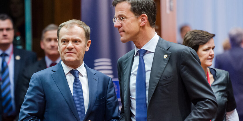 Donald Tusk und Marc Rutte