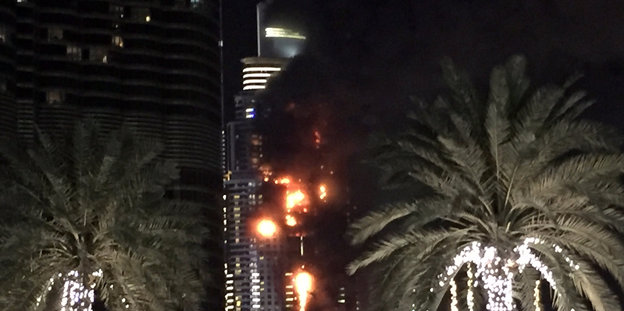 Das brennende Hotel in Dubai