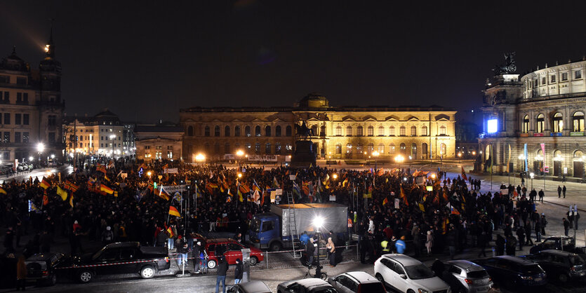 Teilnehmer der Pegida-Demo