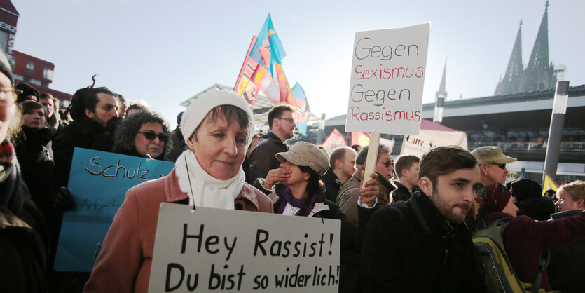 Menschen in einer Demonstration