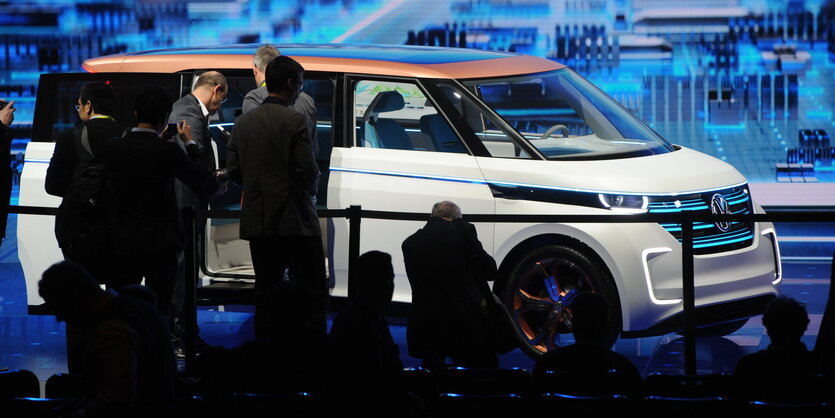 Ein Fahrzeug auf der Technikmesse CES