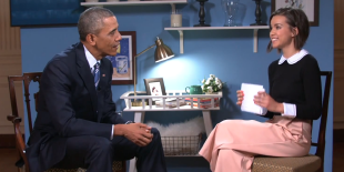 US-Präsident Obama mit der Youtuberin Ingrid Nilsen