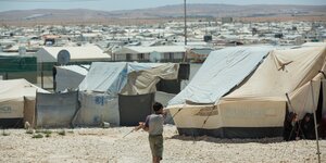 Blick auf das Flüchtlingslager Saatari in Jordanien.