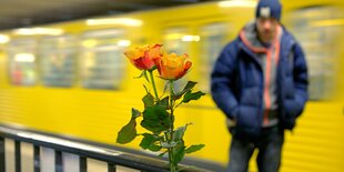 Blumen in Erinnerung an das Opfer