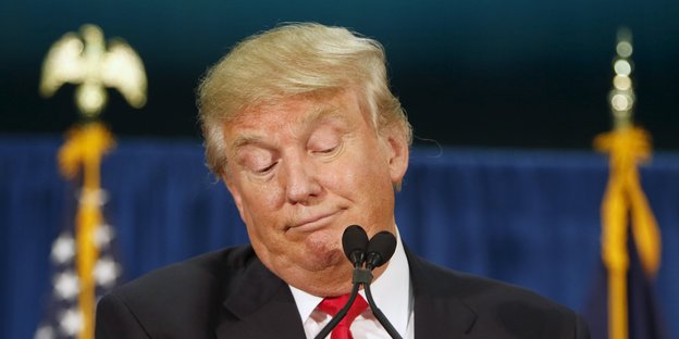 Donald Trump zieht eine Grimasse