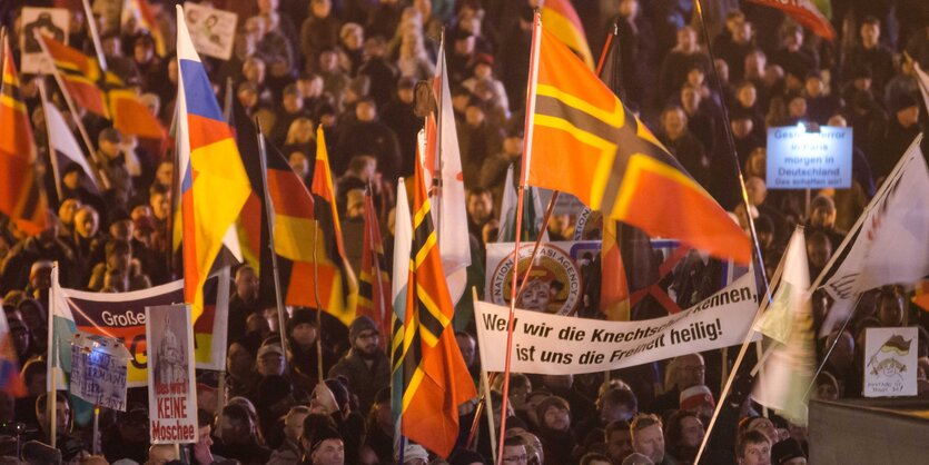 Pegida-Demonstranten in Dresden