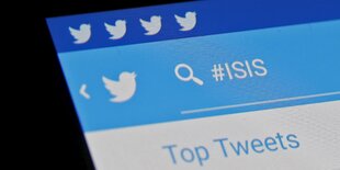 Bild der Twitter-App mit Schlagwort "ISIS"